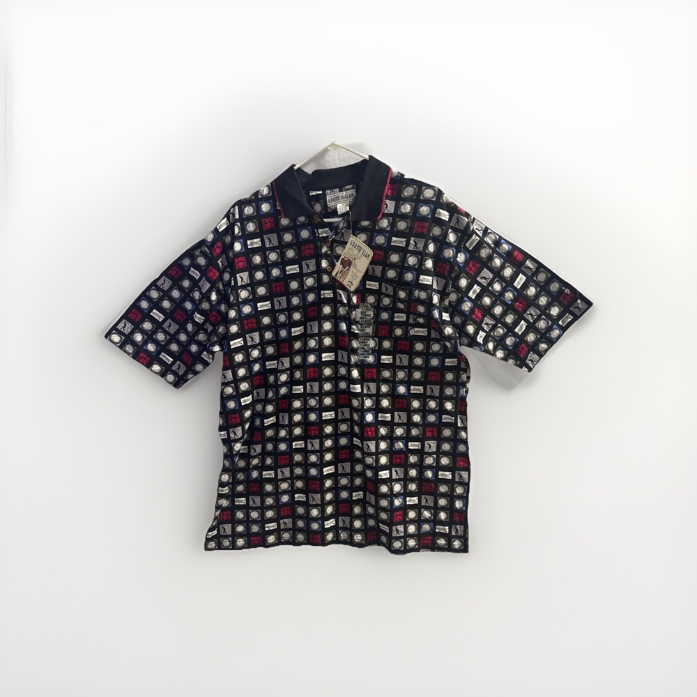 Vintage GRAND SLAM Munsingwear PENGUIN Polo Golf Short Sleeve XL‎ All Over Print